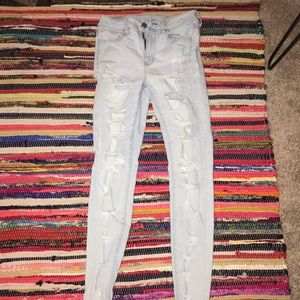 American Eagle Light-wash ripped jeans